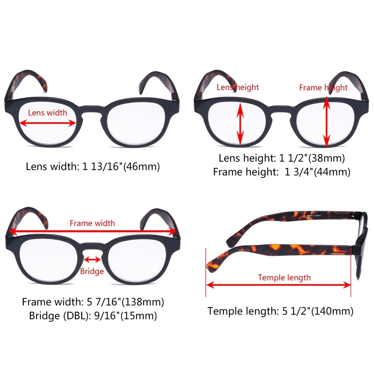 Pattern Design Reading Glasses Vintage Readers R124F (10 Pack) From eyekeeper