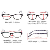 Cat-eye Patterned Design Reading Glasses R074S (10 Pack) From eyekeeper