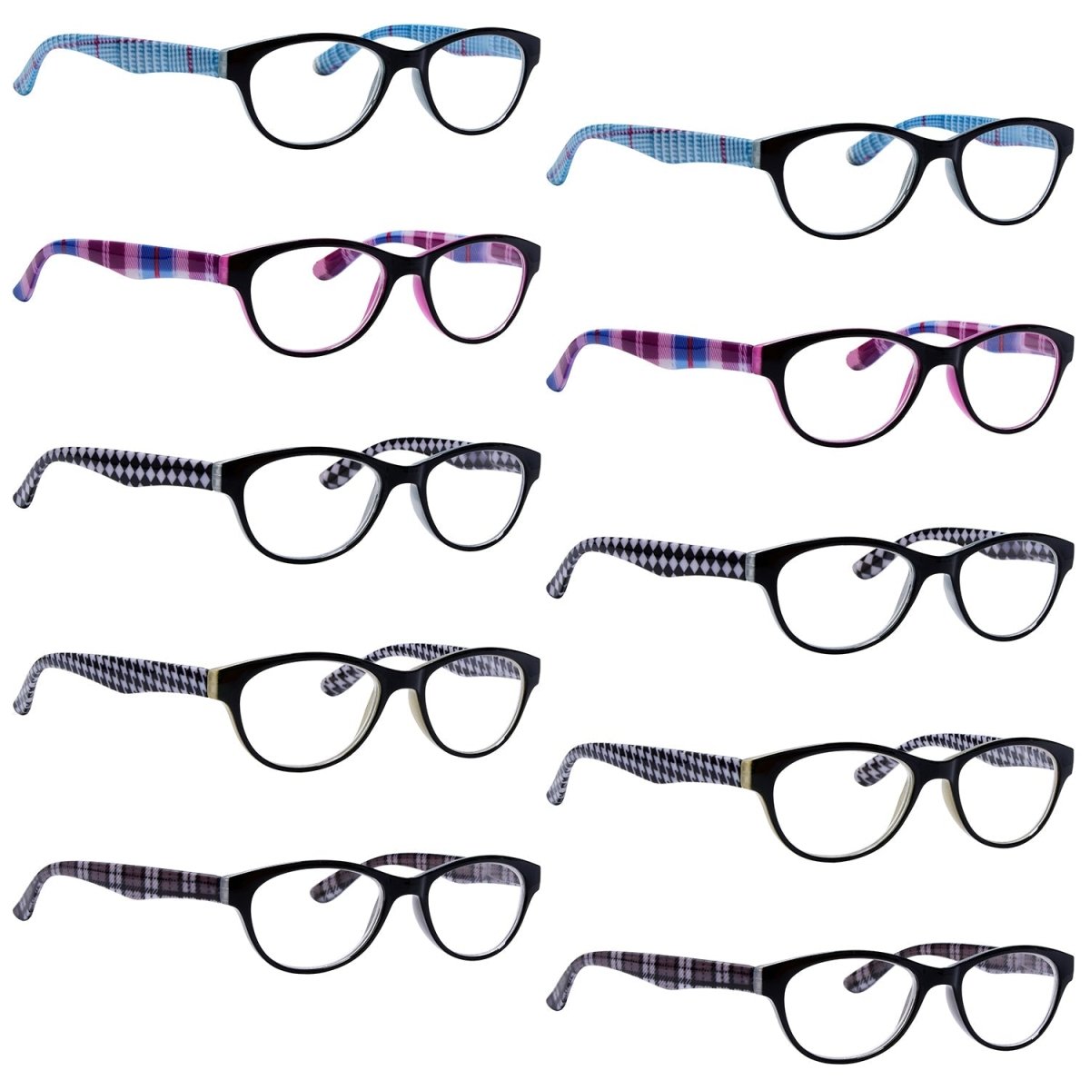 Cat-eye Patterned Design Reading Glasses R074S (10 Pack) From eyekeeper
