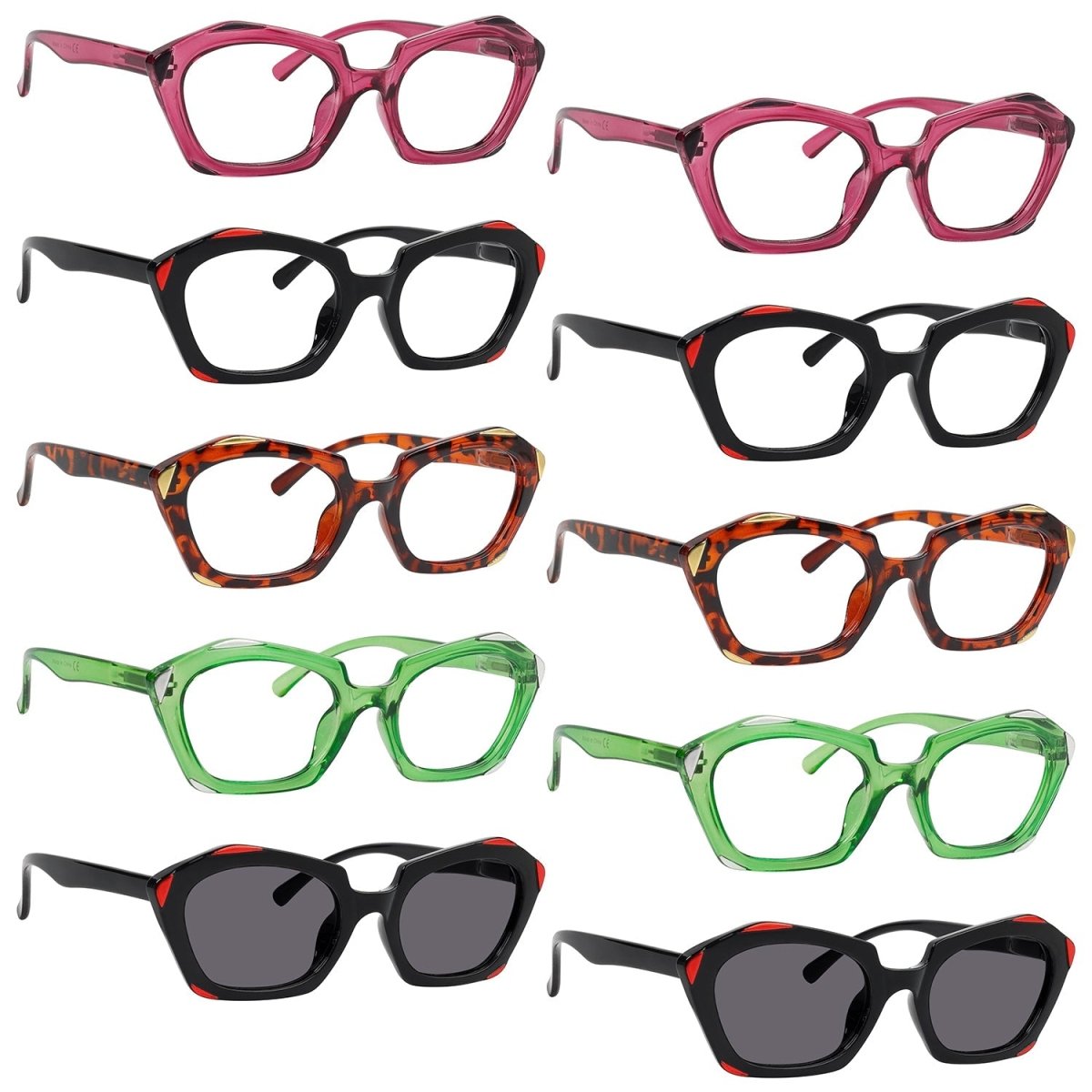 Distinctive Eyeglasses Fashion Design Reading Glasses R2129 (10 Pack) From eyekeeper