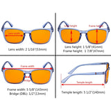 Square Blue Light Blocking Reading Glasses Ladies Computer Readers DSRT1801 (10 Pack) From eyekeeper