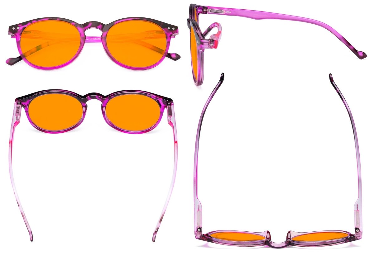 Stylish Lightweight Oval Blue Light Blocking Reading Glasses DS071F (10 Pack) From eyekeeper