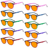 Stylish Lightweight Oval Blue Light Blocking Reading Glasses DS071F (10 Pack) From eyekeeper