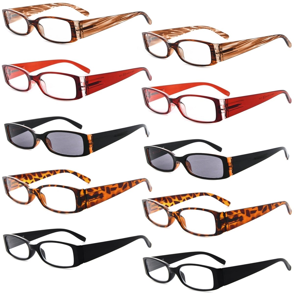 Stylish Ladies Reading Glasses Include Sunglasses R040 (10 Pack) From eyekeeper