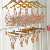 Champagne Floral Sexy Sheer Embroidered Lingerie Set From Hello.LA.Girl