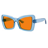 Blue Blocking Glasses Cat-eye Orange Lens Metalless Screwless R2315-B98 (100%) from eyekeeper