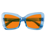 Blue Blocking Glasses Cat-eye Orange Lens Metalless Screwless R2315-B98 (100%) from eyekeeper
