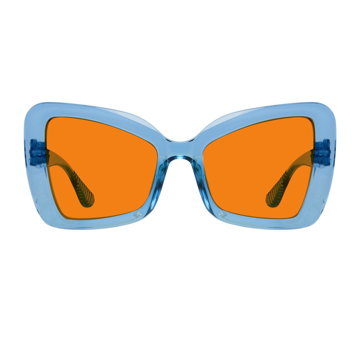 Blue Blocking Glasses Cat-eye Orange Lens Metalless Screwless R2315-B98 (100%) from eyekeeper