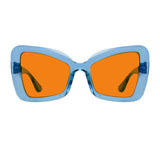 Blue Blocking Glasses Cat-eye Orange Lens Metalless Screwless R2315-B98 (100%) from eyekeeper