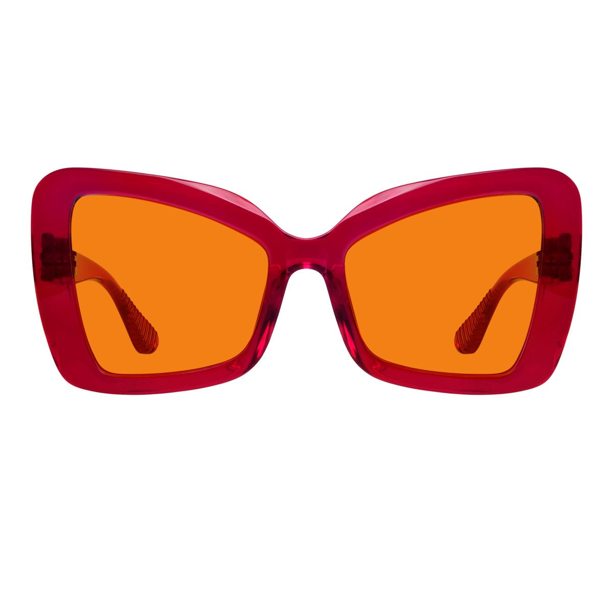 Blue Blocking Glasses Cat-eye Orange Lens Metalless Screwless R2315-B98 (100%) from eyekeeper