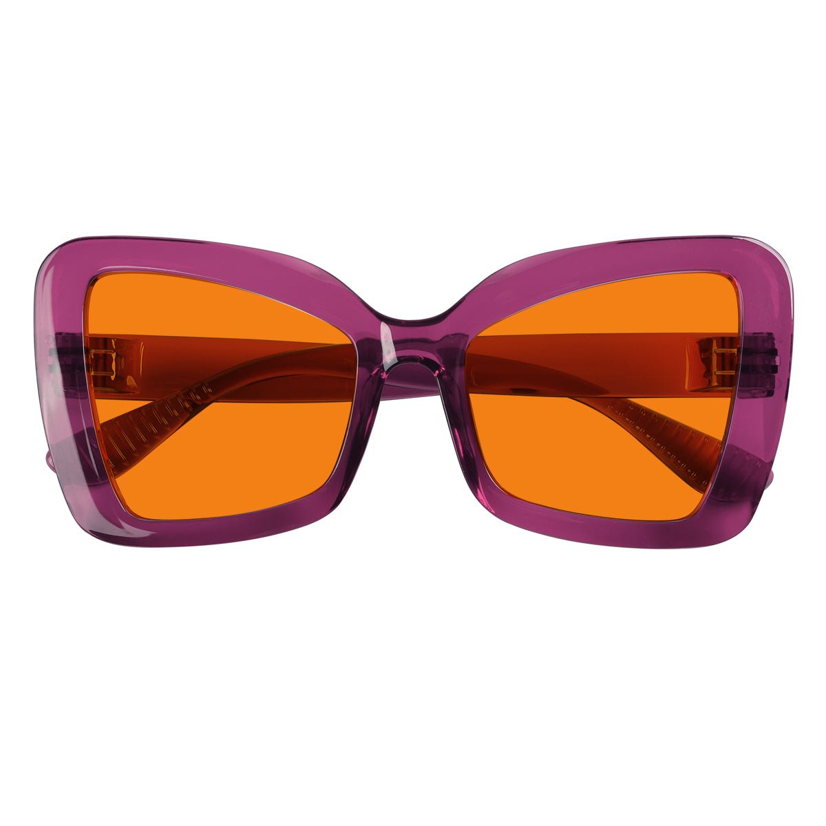 Blue Blocking Glasses Cat-eye Orange Lens Metalless Screwless R2315-B98 (100%) from eyekeeper