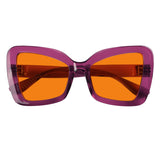 Blue Blocking Glasses Cat-eye Orange Lens Metalless Screwless R2315-B98 (100%) from eyekeeper