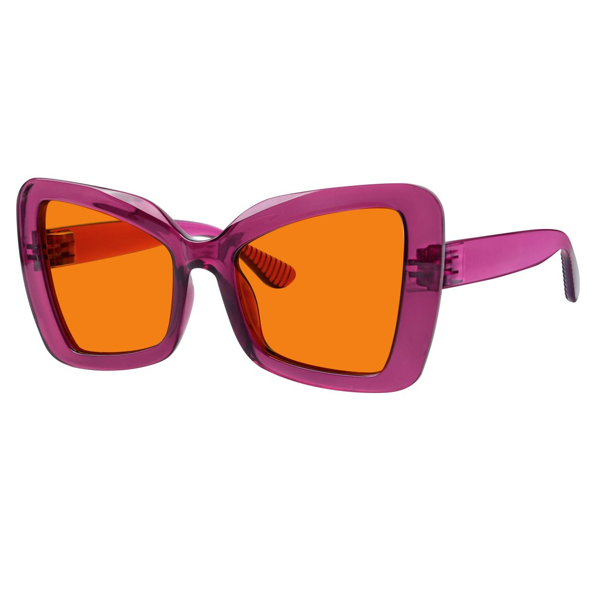 Blue Blocking Glasses Cat-eye Orange Lens Metalless Screwless R2315-B98 (100%) from eyekeeper