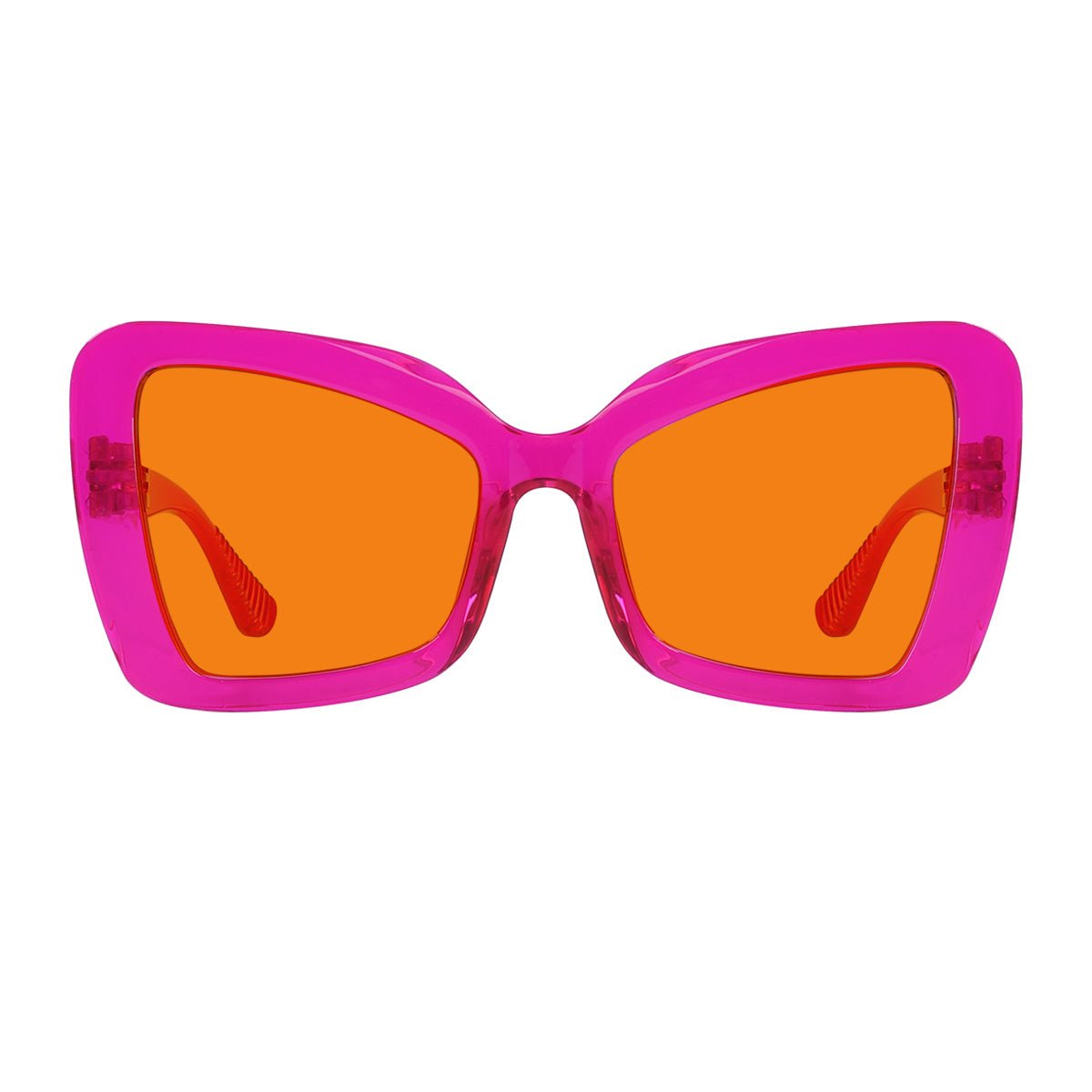 Blue Blocking Glasses Cat-eye Orange Lens Metalless Screwless R2315-B98 (100%) from eyekeeper