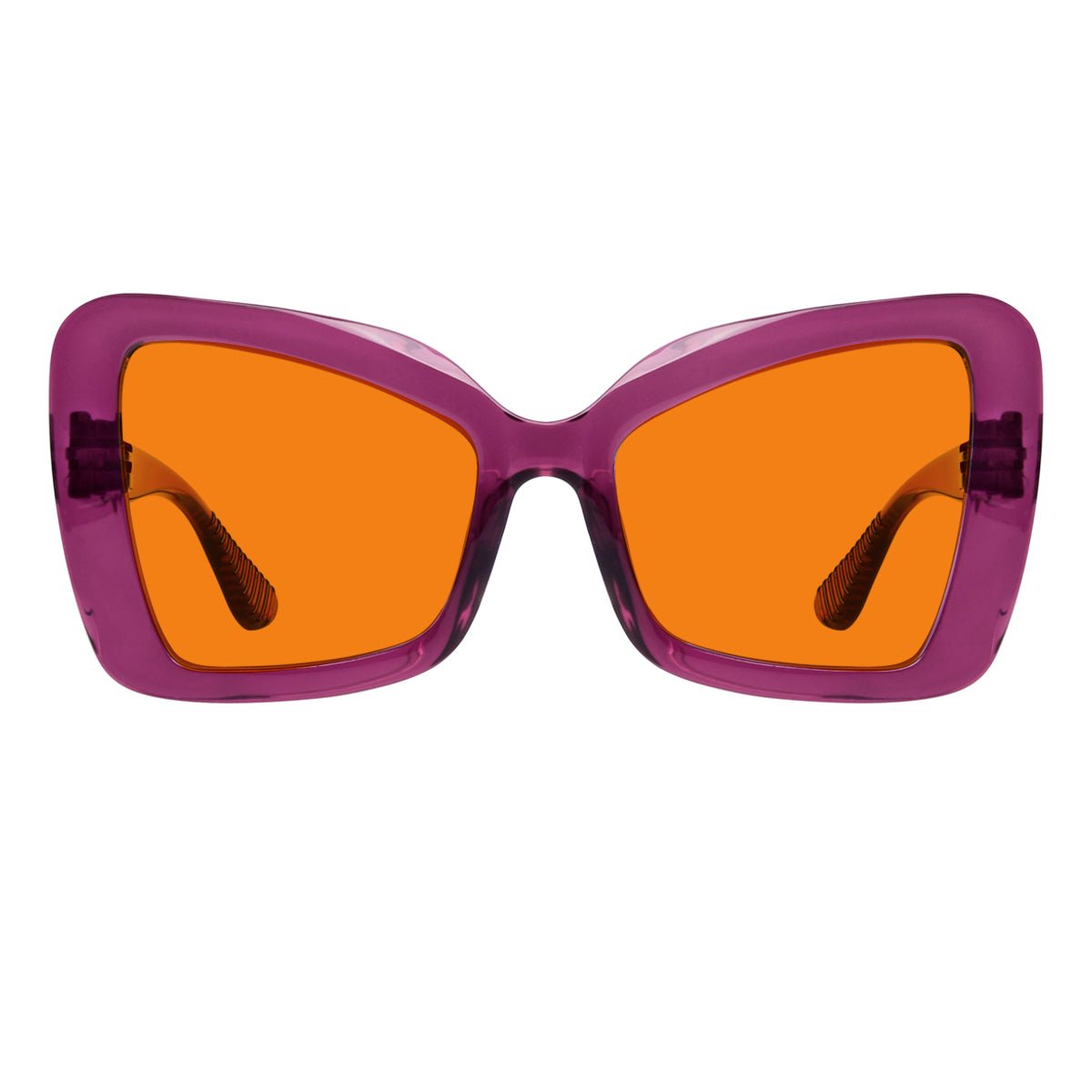 Blue Blocking Glasses Cat-eye Orange Lens Metalless Screwless R2315-B98 (100%) from eyekeeper