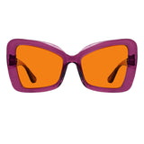Blue Blocking Glasses Cat-eye Orange Lens Metalless Screwless R2315-B98 (100%) from eyekeeper