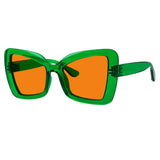 Blue Blocking Glasses Cat-eye Orange Lens Metalless Screwless R2315-B98 (100%) from eyekeeper