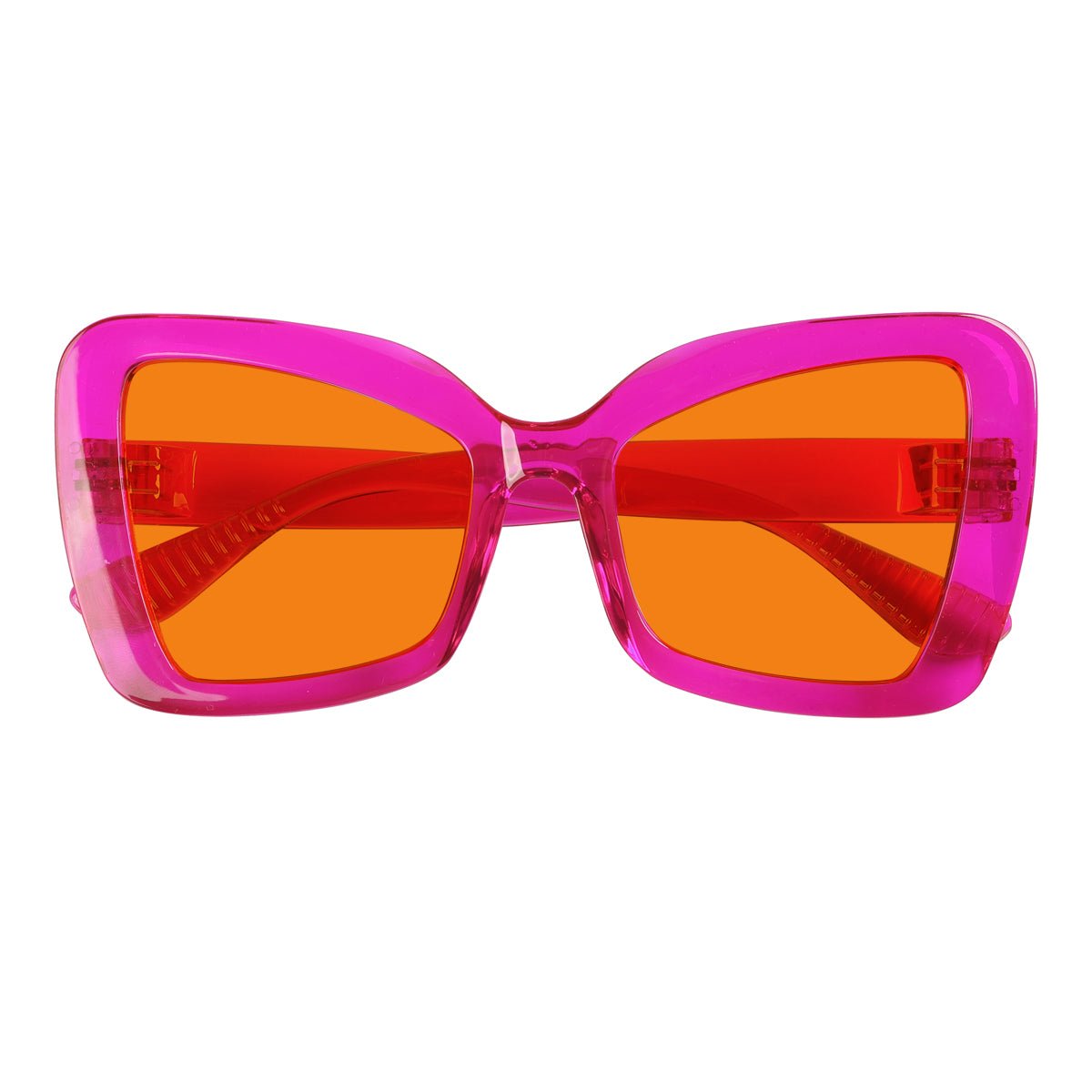Blue Blocking Glasses Cat-eye Orange Lens Metalless Screwless R2315-B98 (100%) from eyekeeper