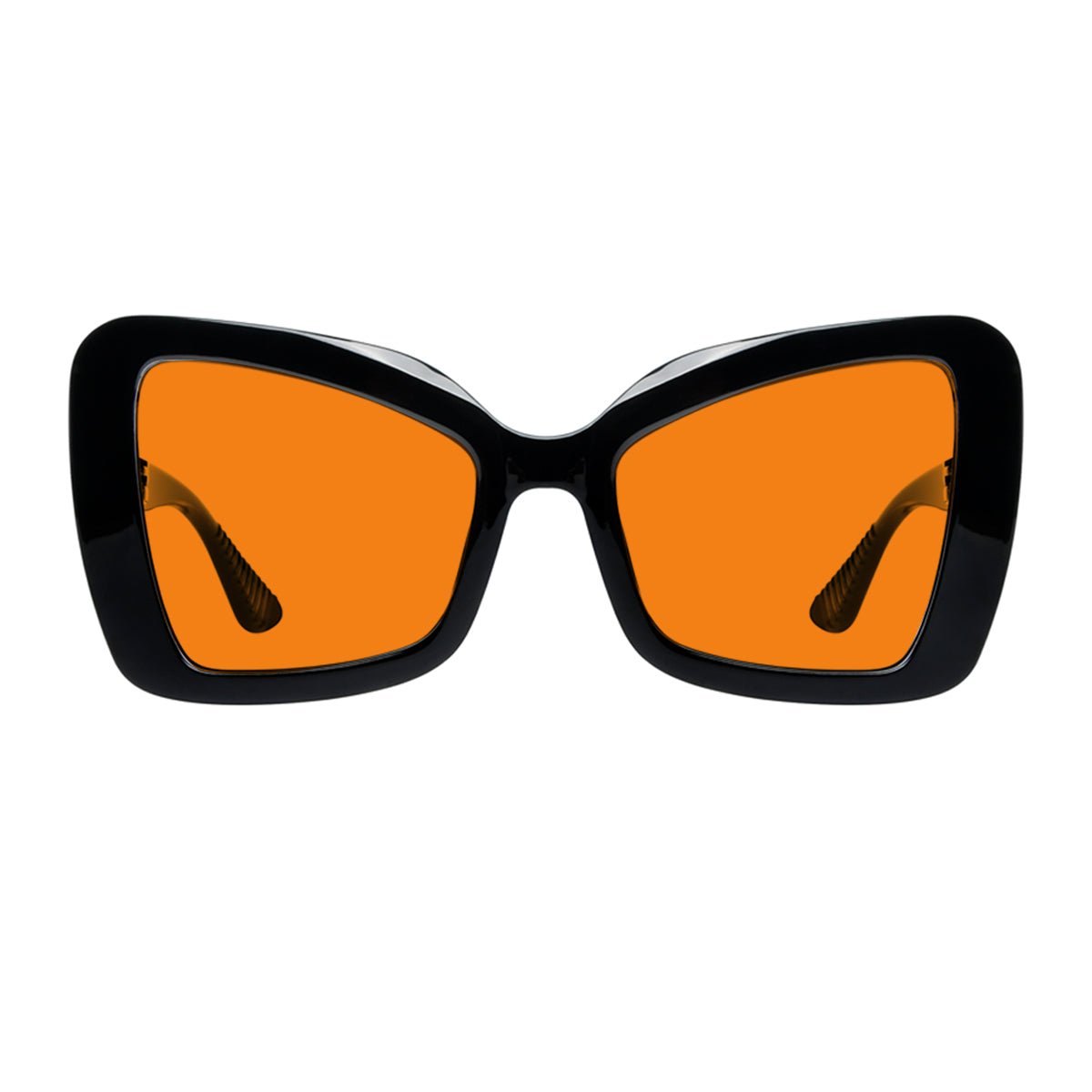 Blue Blocking Glasses Cat-eye Orange Lens Metalless Screwless R2315-B98 (100%) from eyekeeper