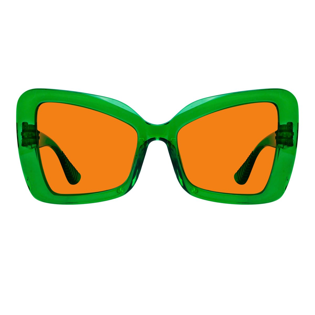 Blue Blocking Glasses Cat-eye Orange Lens Metalless Screwless R2315-B98 (100%) from eyekeeper