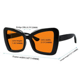 Blue Blocking Glasses Cat-eye Orange Lens Metalless Screwless R2315-B98 (100%) from eyekeeper