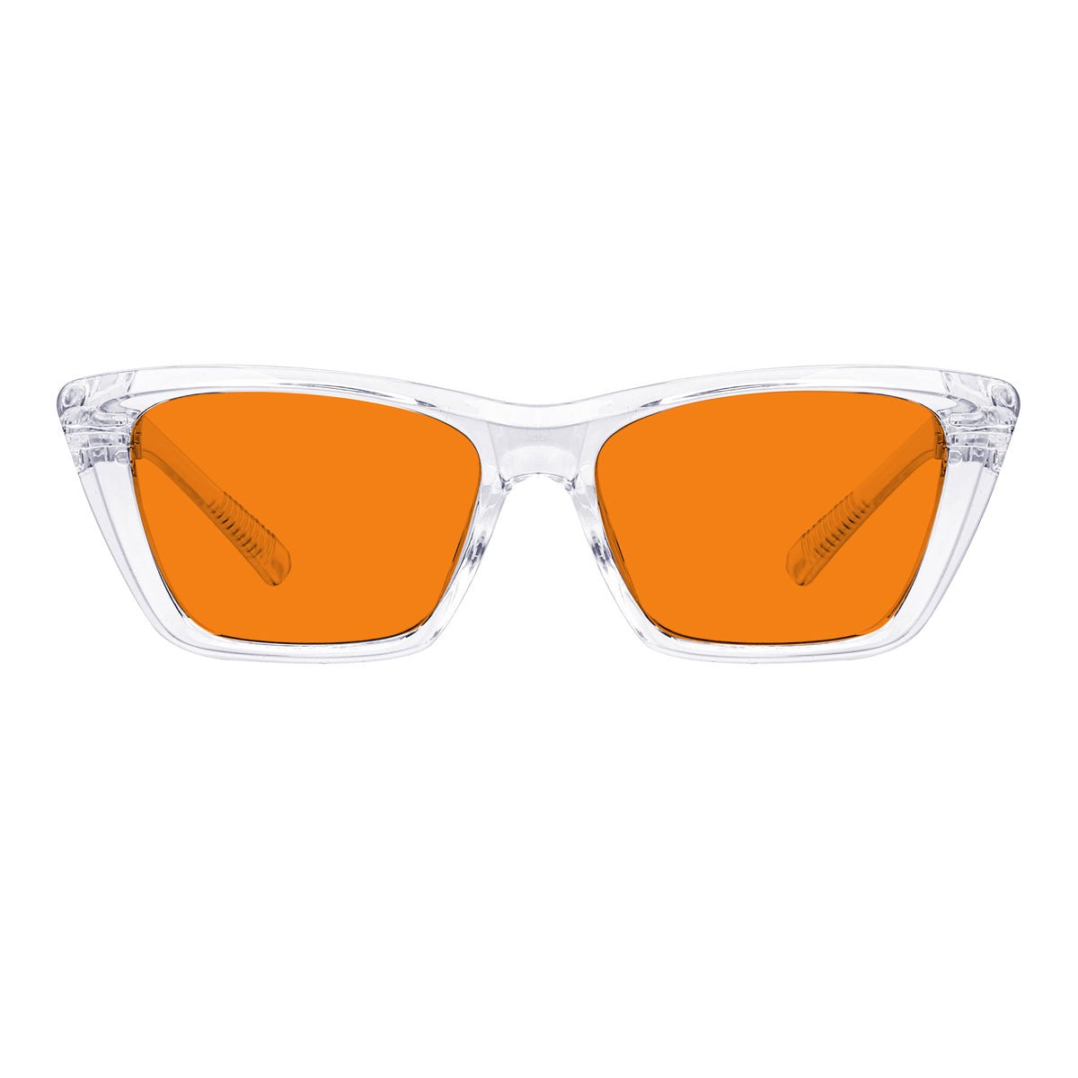Blue Blocking Glasses Orange Lens Cat-eye Metalless Screwless R2514-B98 (100%) from eyekeeper
