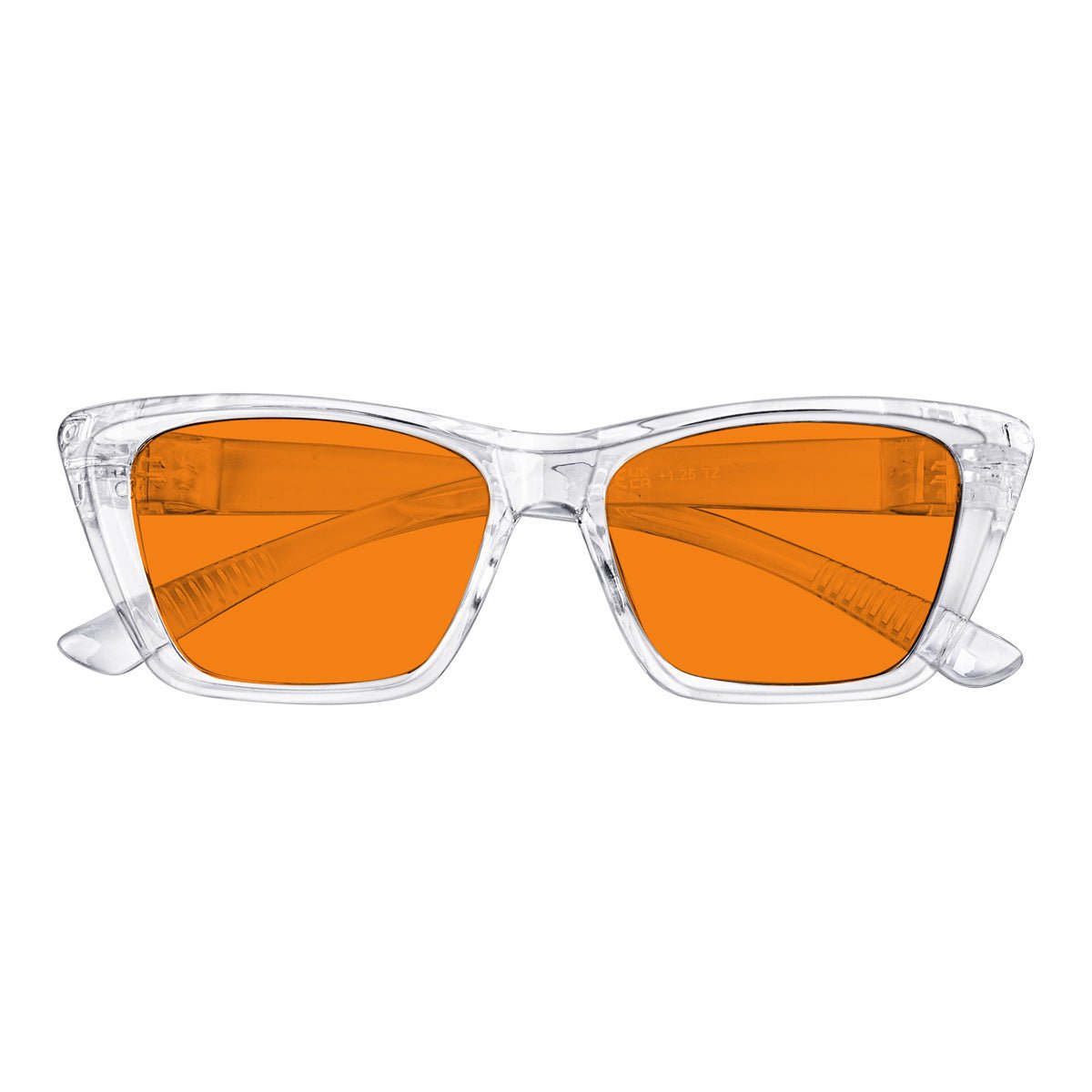 Blue Blocking Glasses Orange Lens Cat-eye Metalless Screwless R2514-B98 (100%) from eyekeeper