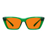 Blue Blocking Glasses Orange Lens Cat-eye Metalless Screwless R2514-B98 (100%) from eyekeeper