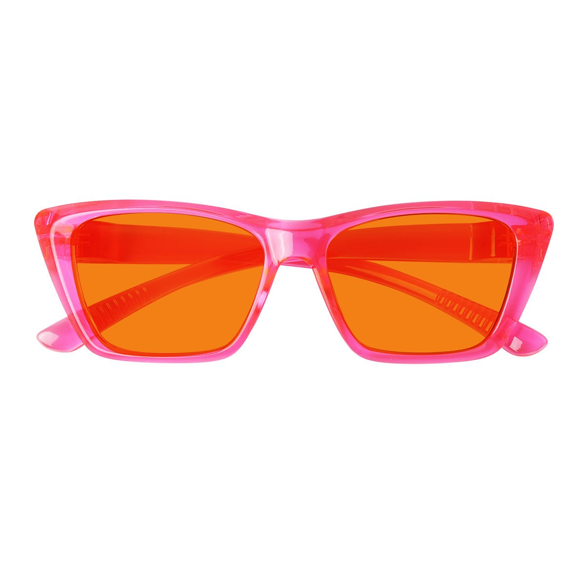 Blue Blocking Glasses Orange Lens Cat-eye Metalless Screwless R2514-B98 (100%) from eyekeeper