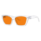 Blue Blocking Glasses Orange Lens Cat-eye Metalless Screwless R2514-B98 (100%) from eyekeeper