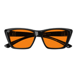 Blue Blocking Glasses Orange Lens Cat-eye Metalless Screwless R2514-B98 (100%) from eyekeeper