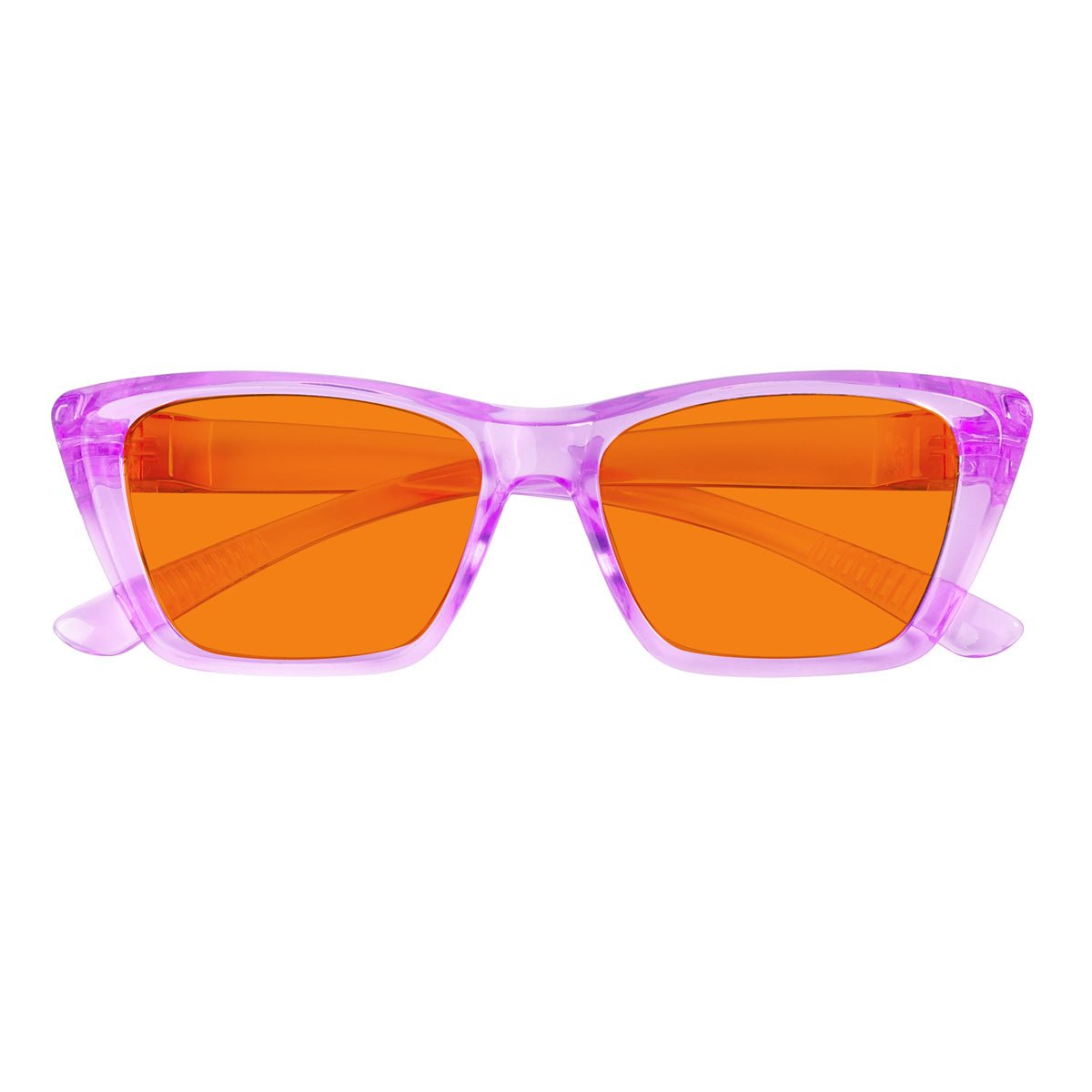 Blue Blocking Glasses Orange Lens Cat-eye Metalless Screwless R2514-B98 (100%) from eyekeeper