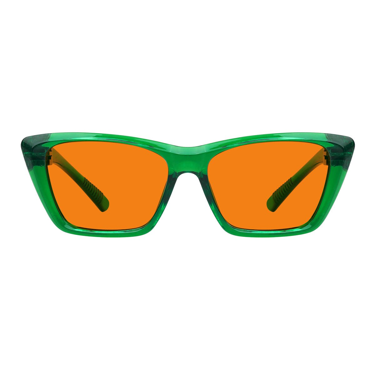 Blue Blocking Glasses Orange Lens Cat-eye Metalless Screwless R2514-B98 (100%) from eyekeeper