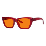 Blue Blocking Glasses Orange Lens Cat-eye Metalless Screwless R2514-B98 (100%) from eyekeeper