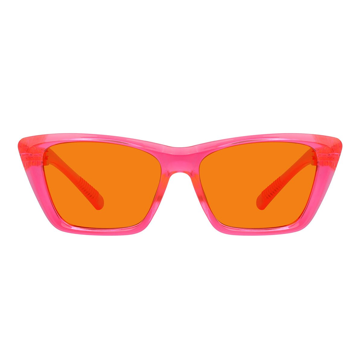 Blue Blocking Glasses Orange Lens Cat-eye Metalless Screwless R2514-B98 (100%) from eyekeeper