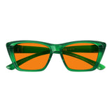 Blue Blocking Glasses Orange Lens Cat-eye Metalless Screwless R2514-B98 (100%) from eyekeeper