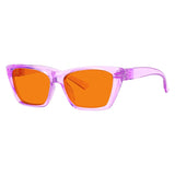 Blue Blocking Glasses Orange Lens Cat-eye Metalless Screwless R2514-B98 (100%) from eyekeeper