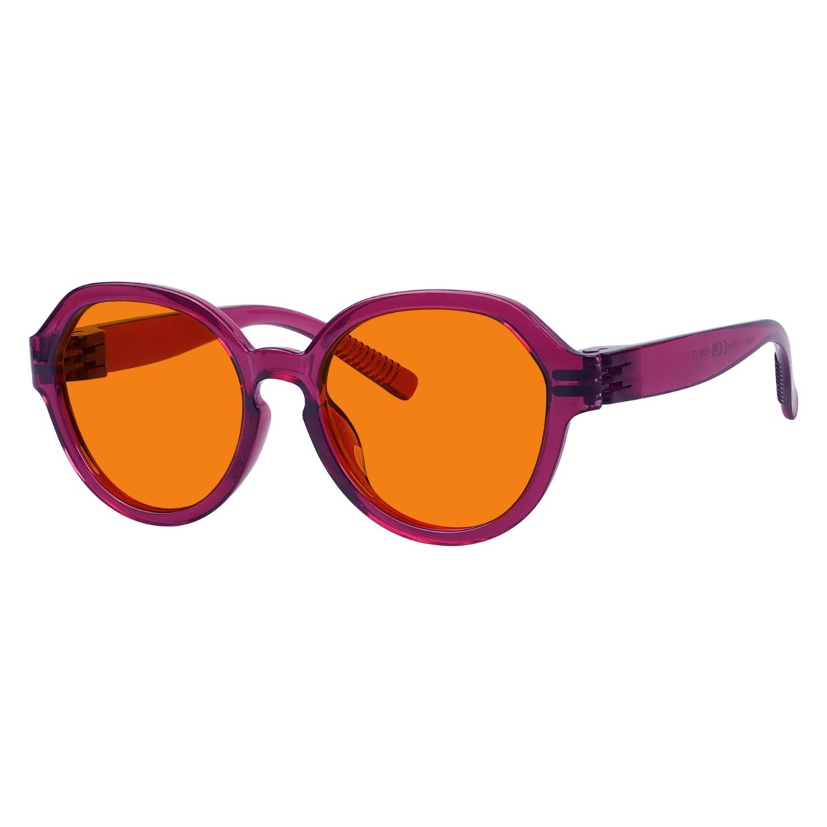 Blue Blocking Orange Glasses Oversized Metalless Nighttime Eyewear R2317-B98 (100%) from eyekeeper