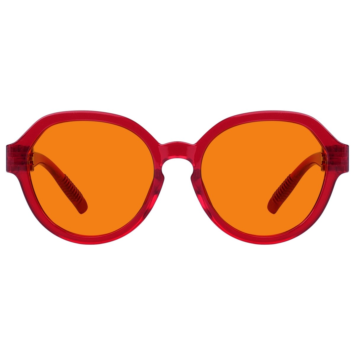 Blue Blocking Orange Glasses Oversized Metalless Nighttime Eyewear R2317-B98 (100%) from eyekeeper