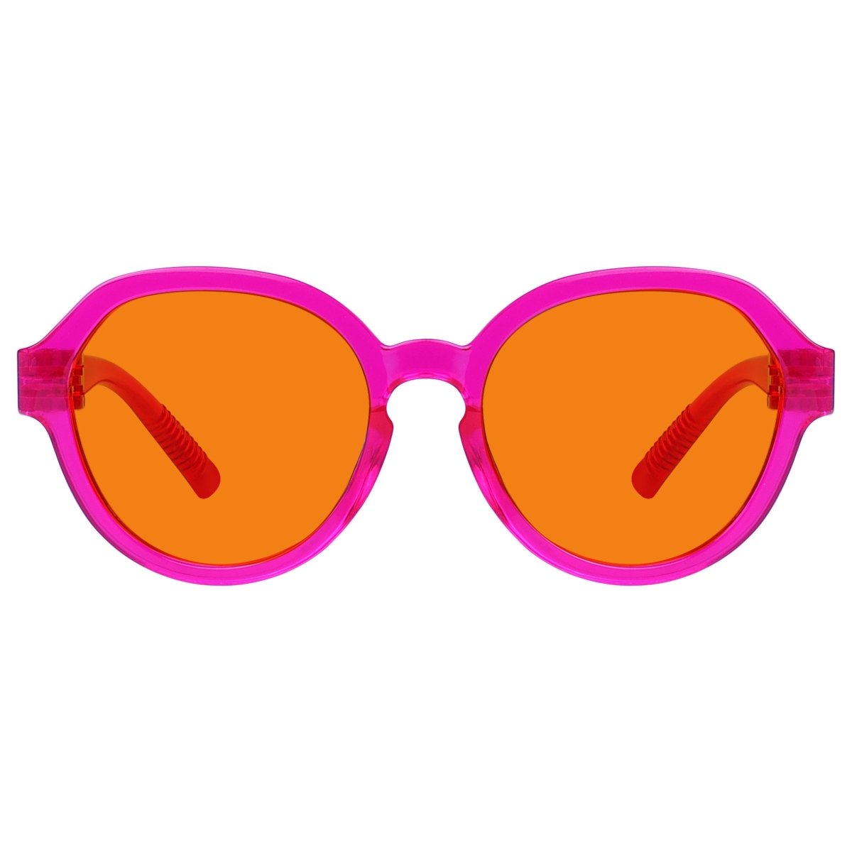 Blue Blocking Orange Glasses Oversized Metalless Nighttime Eyewear R2317-B98 (100%) from eyekeeper