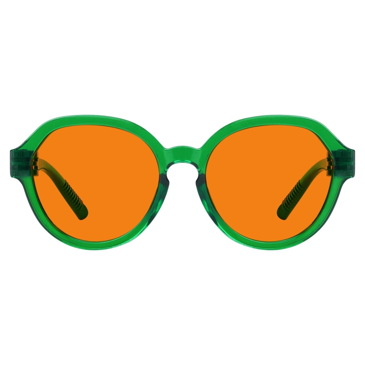 Blue Blocking Orange Glasses Oversized Metalless Nighttime Eyewear R2317-B98 (100%) from eyekeeper
