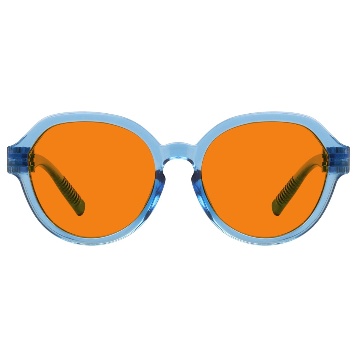 Blue Blocking Orange Glasses Oversized Metalless Nighttime Eyewear R2317-B98 (100%) from eyekeeper
