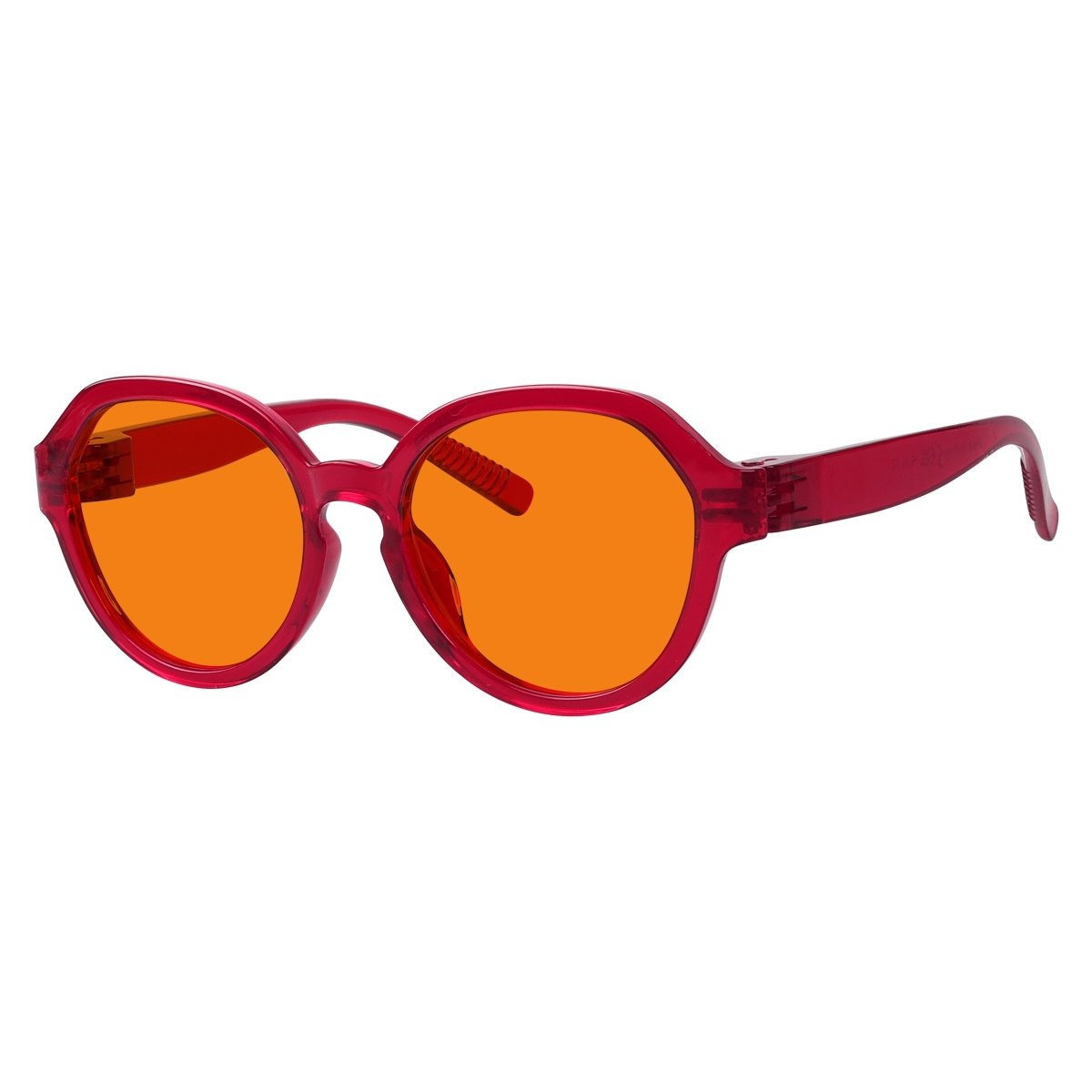 Blue Blocking Orange Glasses Oversized Metalless Nighttime Eyewear R2317-B98 (100%) from eyekeeper