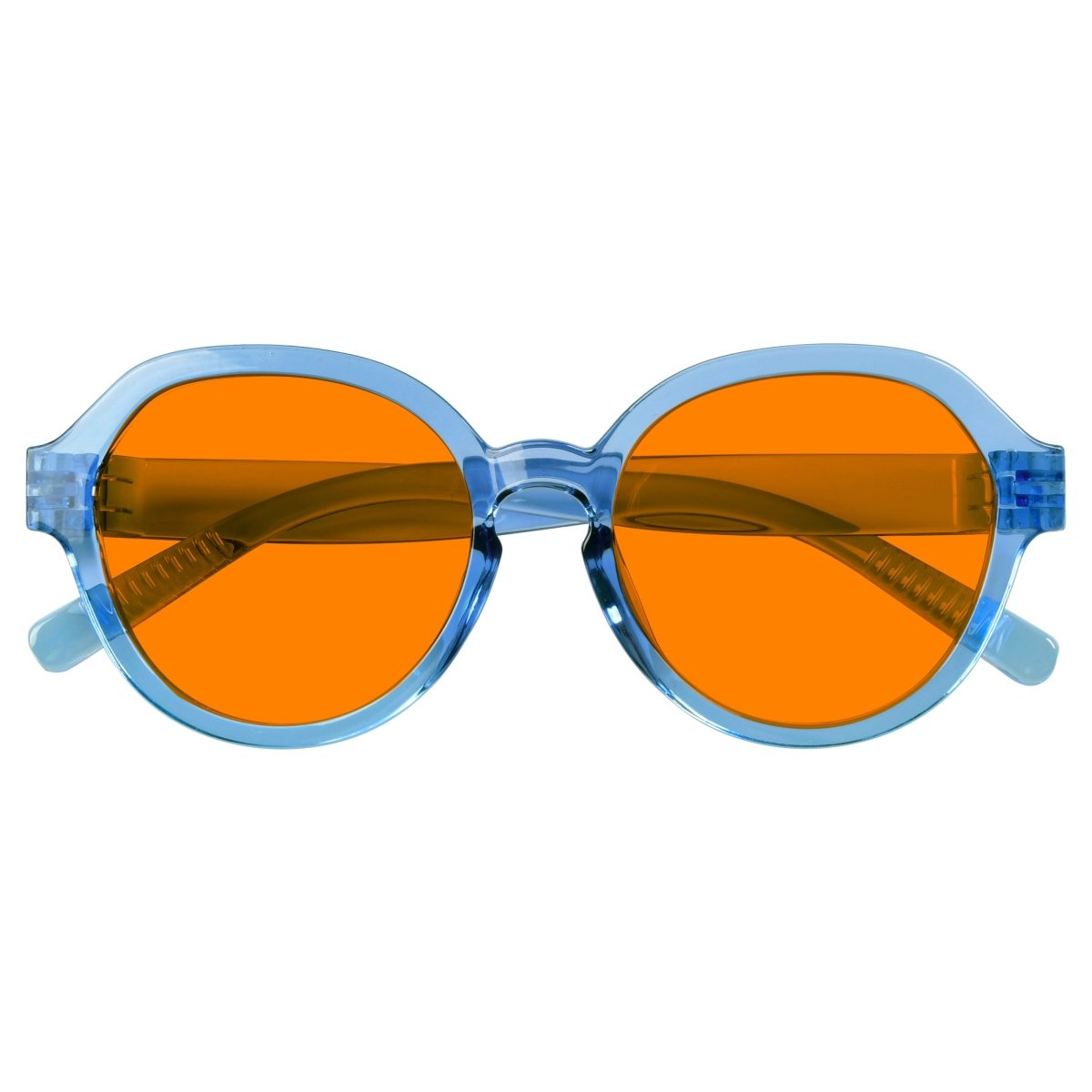 Blue Blocking Orange Glasses Oversized Metalless Nighttime Eyewear R2317-B98 (100%) from eyekeeper