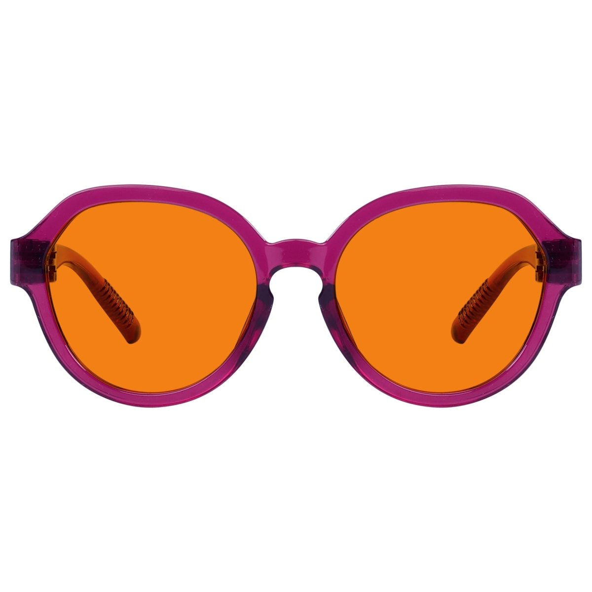 Blue Blocking Orange Glasses Oversized Metalless Nighttime Eyewear R2317-B98 (100%) from eyekeeper