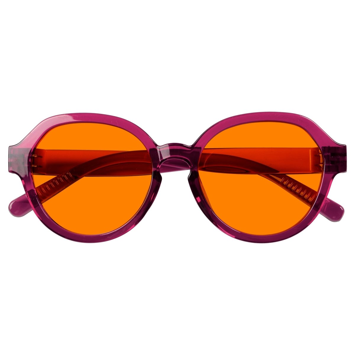 Blue Blocking Orange Glasses Oversized Metalless Nighttime Eyewear R2317-B98 (100%) from eyekeeper