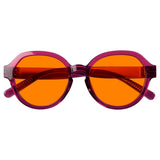 Blue Blocking Orange Glasses Oversized Metalless Nighttime Eyewear R2317-B98 (100%) from eyekeeper