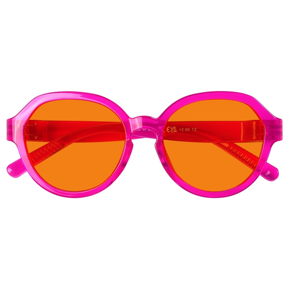 Blue Blocking Orange Glasses Oversized Metalless Nighttime Eyewear R2317-B98 (100%) from eyekeeper