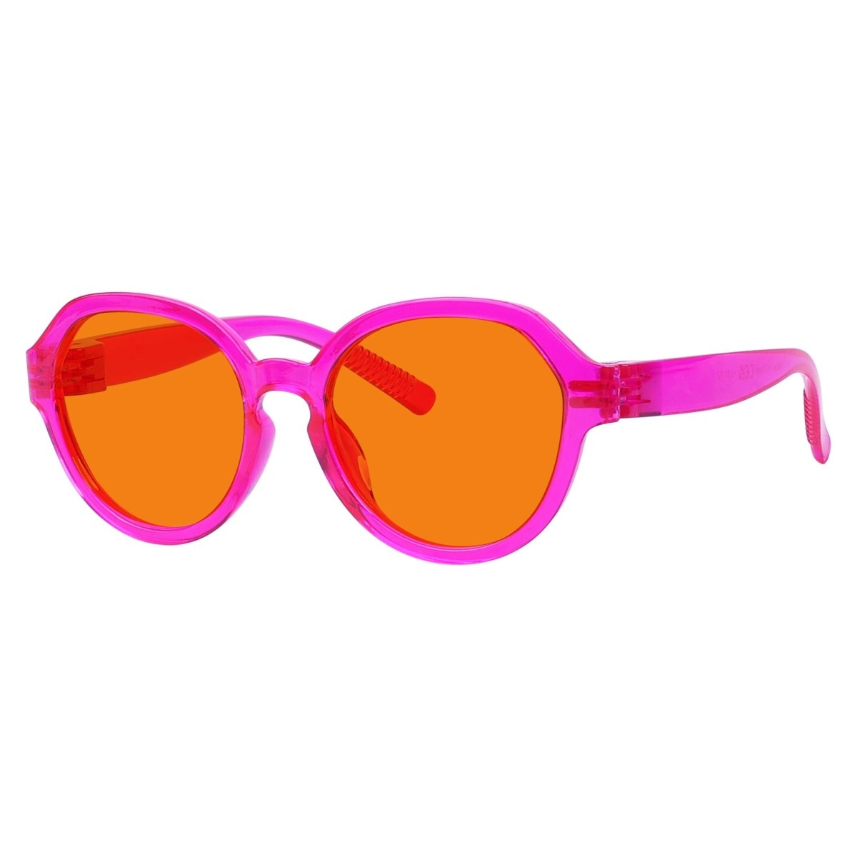 Blue Blocking Orange Glasses Oversized Metalless Nighttime Eyewear R2317-B98 (100%) from eyekeeper