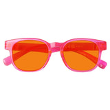 Blue Blocking Orange Lens Square Metalless Glasses NR144-B98 (100%) from eyekeeper
